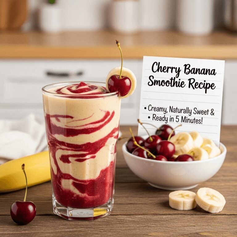 Cherry Banana Smoothie Recipe (Creamy, Naturally Sweet & Ready in 5 Minutes!)