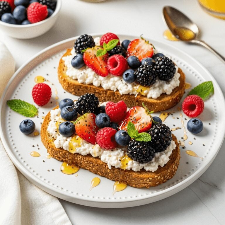 Cottage Cheese Berry Toast Recipe – High-Protein, Fresh, and Ready in 5 Minutes