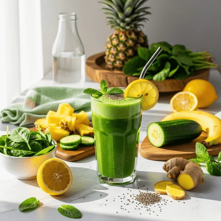 Refreshing Green Detox Smoothie Recipe – Healthy, Energizing & Delicious!