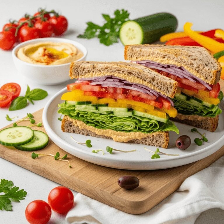 Hummus Veggie Sandwich Recipe: Fresh, Healthy, and Delicious