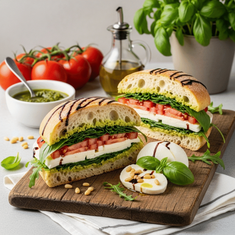 Mozzarella Tomato Pesto Sandwich Recipe: Fresh Italian Flavors in Every Bite