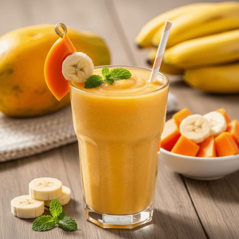 Papaya Banana Smoothie Recipe: Tropical Breakfast Smoothie