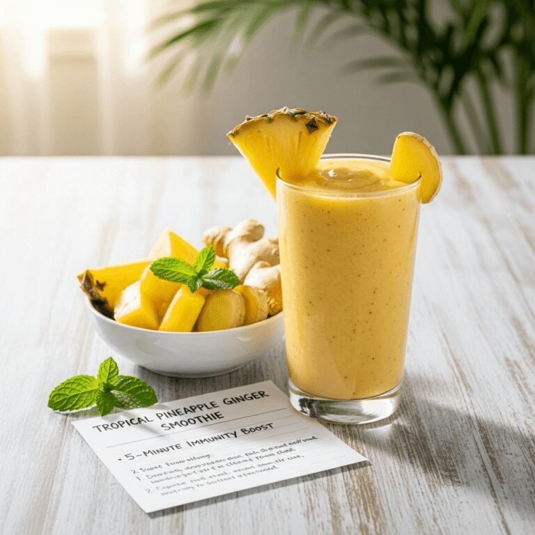 Tropical Pineapple Ginger Smoothie Recipe: Your 5-Minute Immunity Boost