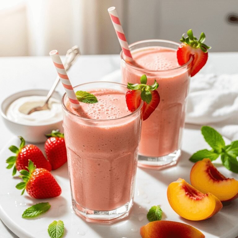 Refreshing Raspberry Peach Smoothie Recipe: A Sweet Summer Breakfast in 5 Minutes