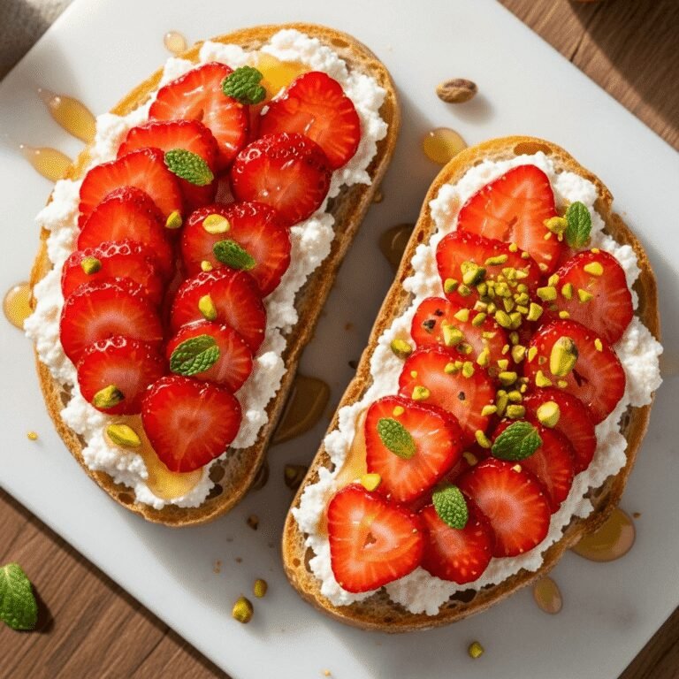 Strawberry Ricotta Toast Recipe – Sweet, Creamy, and Perfectly Balanced