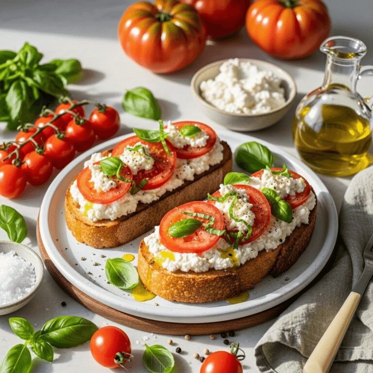 Easy Tomato Ricotta Toast Recipe – Fresh, Creamy & Simply Delicious!