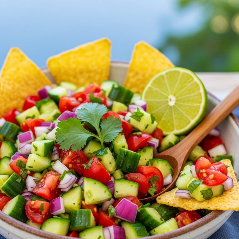 Fresh Cucumber Tomato Salsa Recipe – Crisp, Zesty & Perfect for Summer