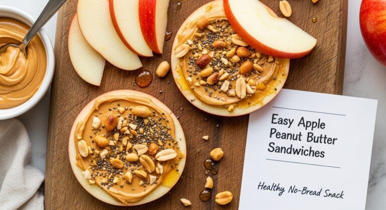 Easy Apple Peanut Butter Sandwiches Recipe – Healthy No-Bread Snack