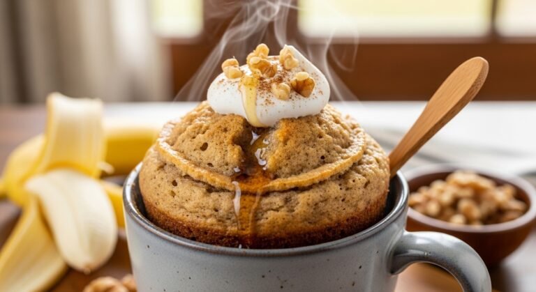Banana Bread Mug Cake Recipe (Moist, Fluffy & Ready in 5 Minutes!)
