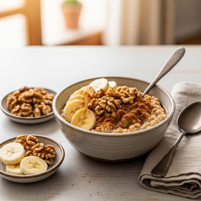 Easy Banana Nut Oatmeal Recipe – A Cozy, Healthy Breakfast Bowl
