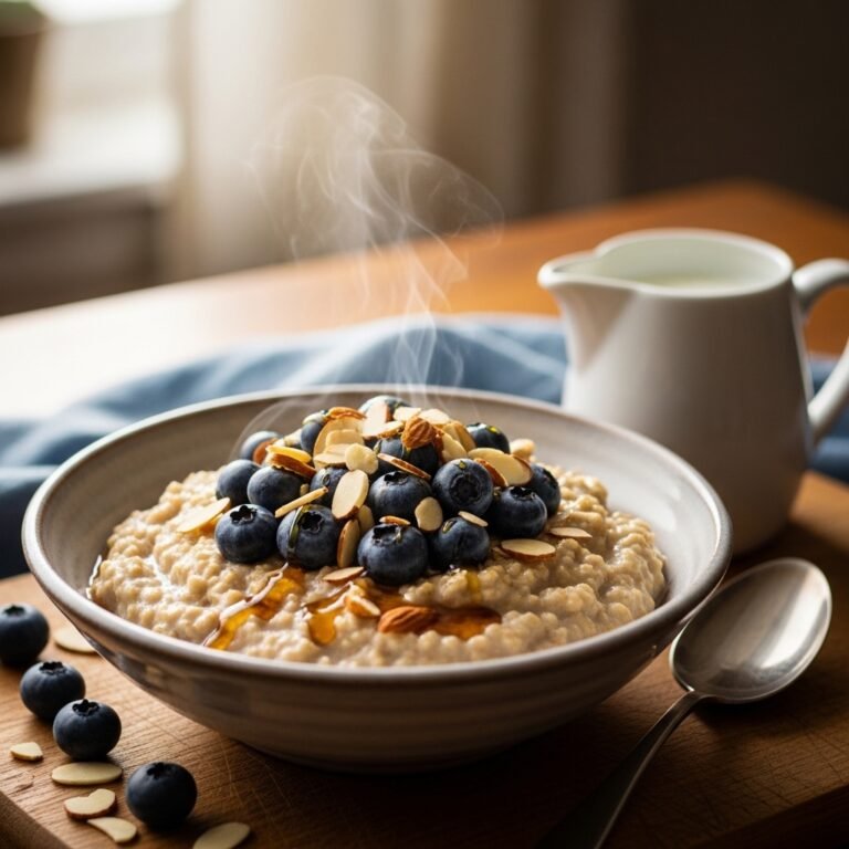 Easy Blueberry Almond Oatmeal Recipe – A Healthy & Cozy Breakfast Bowl