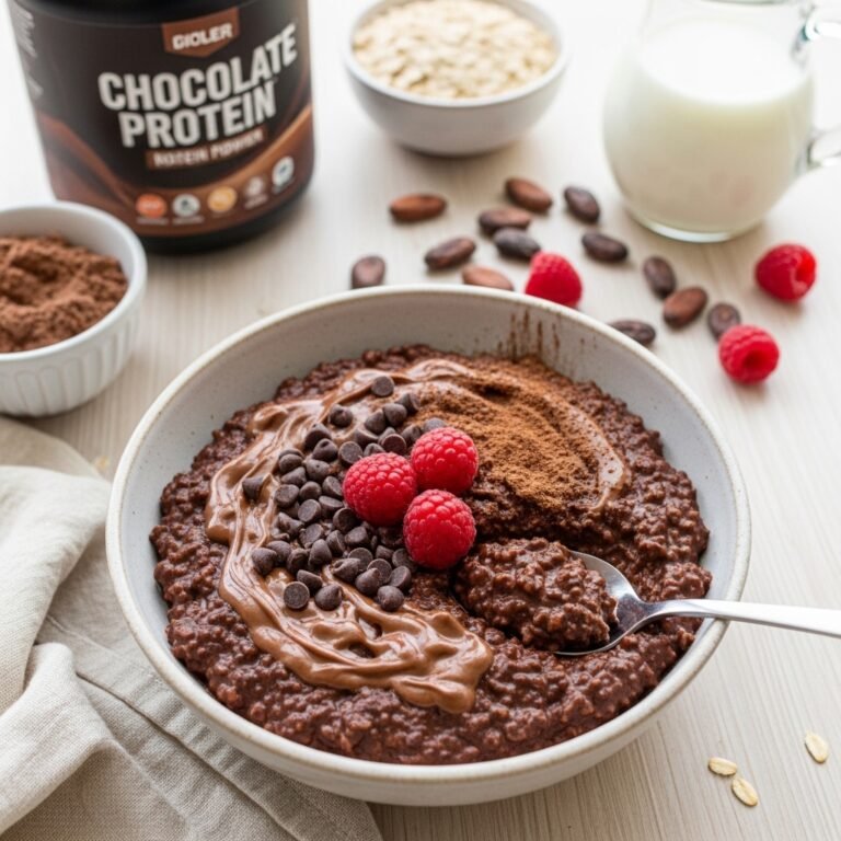 Creamy Chocolate Protein Oatmeal Recipe – A Healthy High-Protein Breakfast