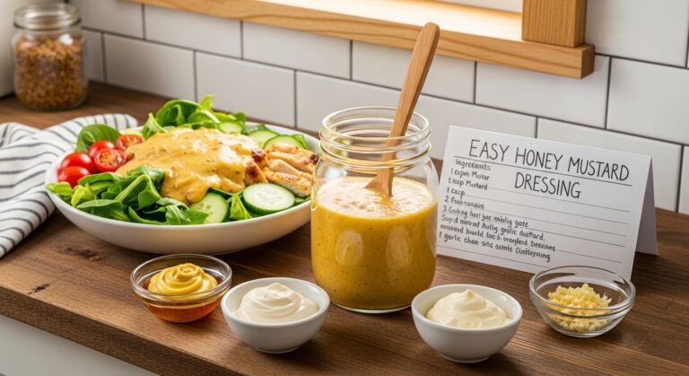 Easy Honey Mustard Dressing Recipe – Creamy, Sweet & Tangy Homemade Favorite