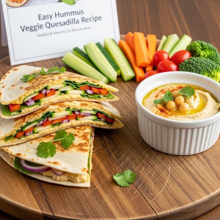 Easy Hummus Veggie Quesadilla Recipe – A Healthy & Flavorful 20-Minute Meal