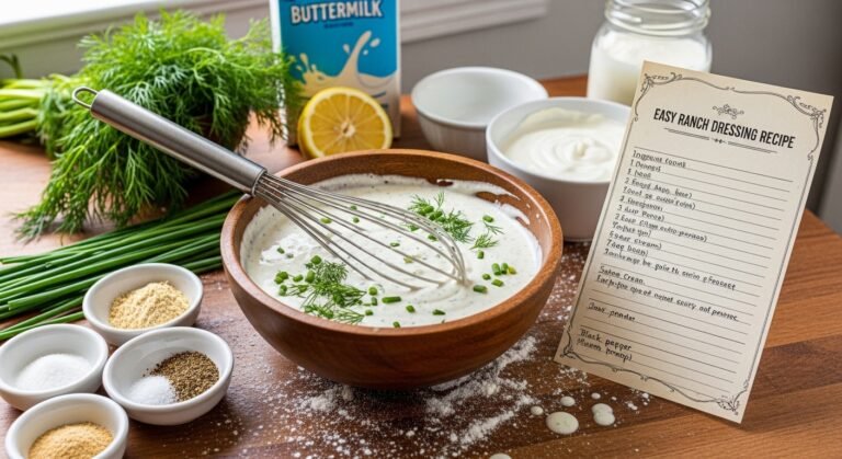 Easy Ranch Dressing Recipe – Creamy, Homemade & Better Than Store-Bought