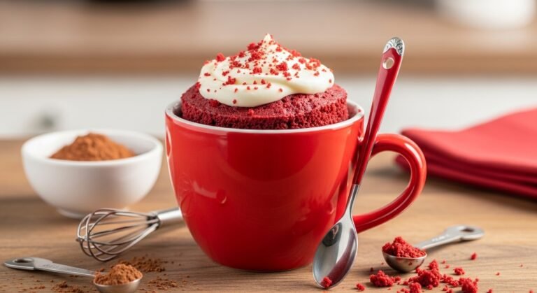 Red Velvet Mug Cake Recipe (Rich, Fluffy & Ready in 5 Minutes!)