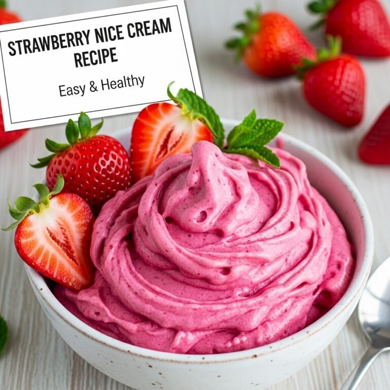 Strawberry Nice Cream Recipe – Easy Healthy Strawberry Ice Cream