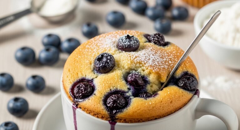Blueberry Muffin Mug Cake Recipe (Soft, Fluffy & Ready in Minutes!)